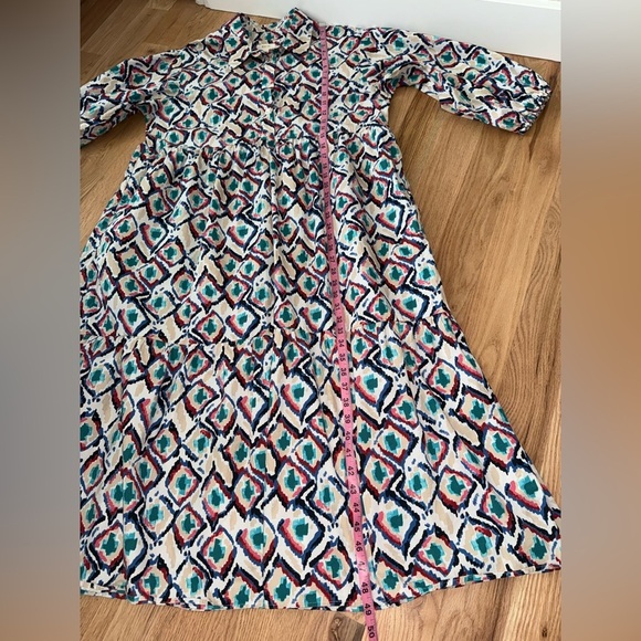 Anthropologie Maeve The Bettina Cotton Tiered Midi Shirt Dress Size XL - Picture 9 of 12